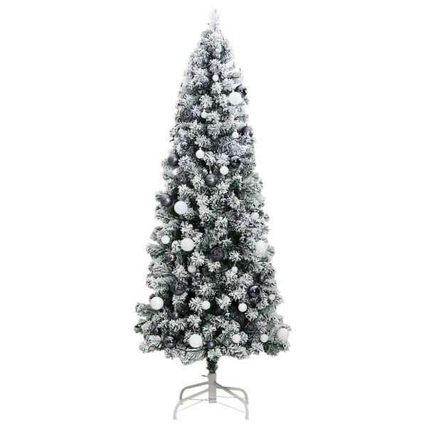 vidaXL Artificial Hinged Christmas Tree 300 LEDs & Ball Set 210 cm