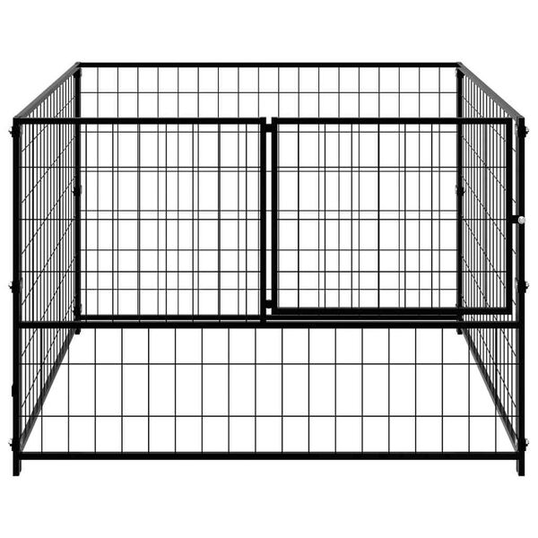 vidaXL Dog Kennel Black 100x100x70 cm Steel