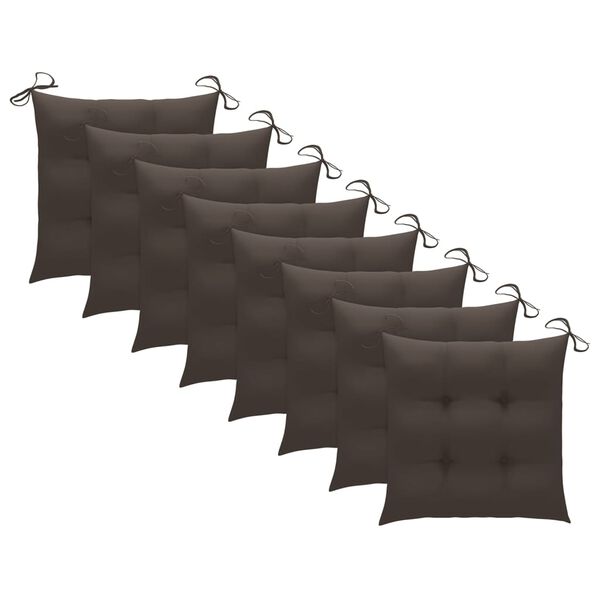 vidaXL Stackable Garden Chairs with Cushions 8 pcs Solid Teak Wood