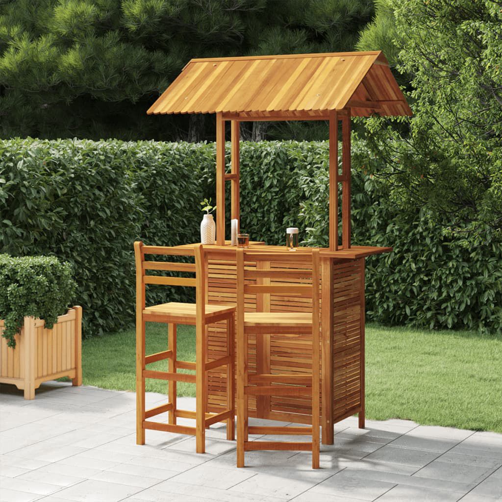 vidaXL 3 Piece Garden Bar Set Solid Wood Acacia