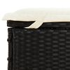 vidaXL 2-Person Sunbed with Cushions Black Poly Rattan