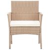 vidaXL 4 Piece Garden Lounge Set with Cushions Poly Rattan Beige