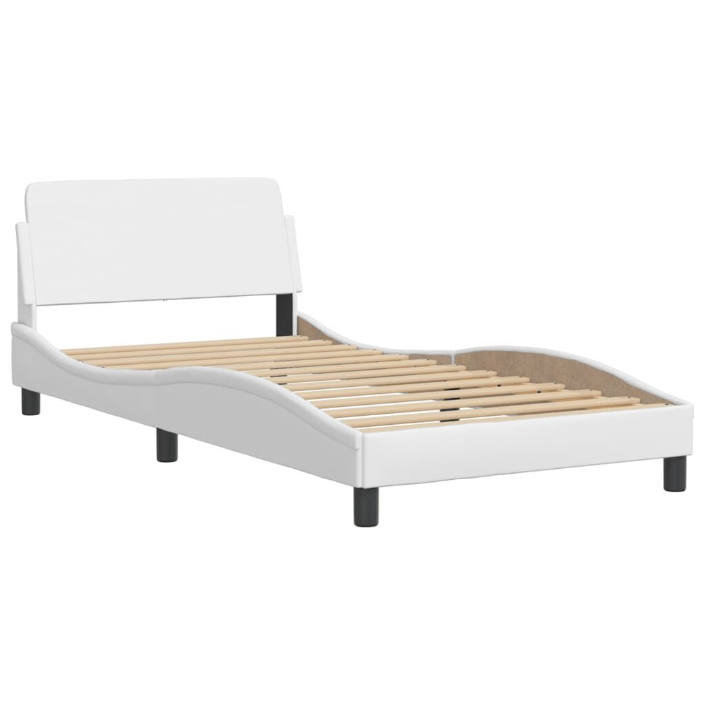 vidaXL Bed Frame with LED without Mattress White 100x190 cm