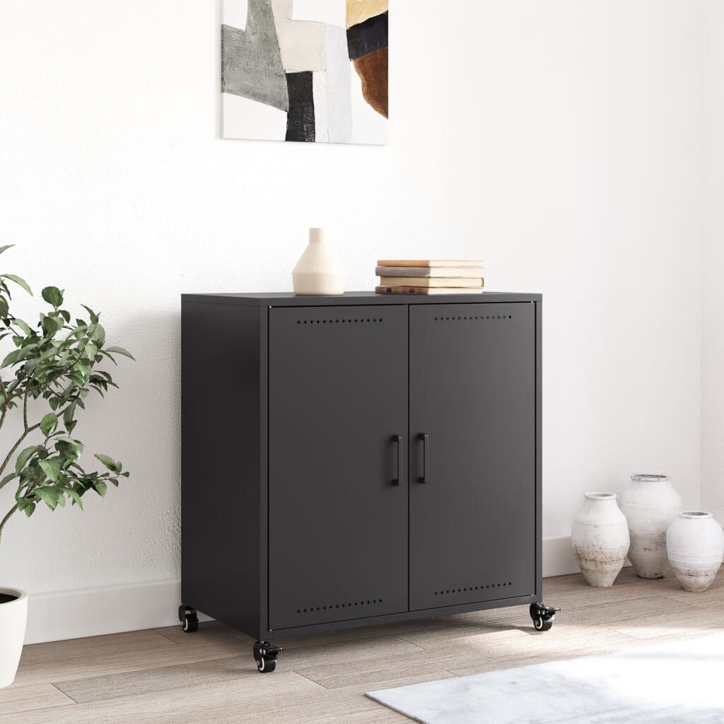 vidaXL Sideboard Black 68.5x39x72 cm Steel
