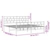 vidaXL Metal Bed Frame without Mattress with Footboard White 183x213cm