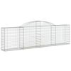 vidaXL Arched Gabion Baskets 5 pcs 300x30x80/100 cm Galvanised Iron