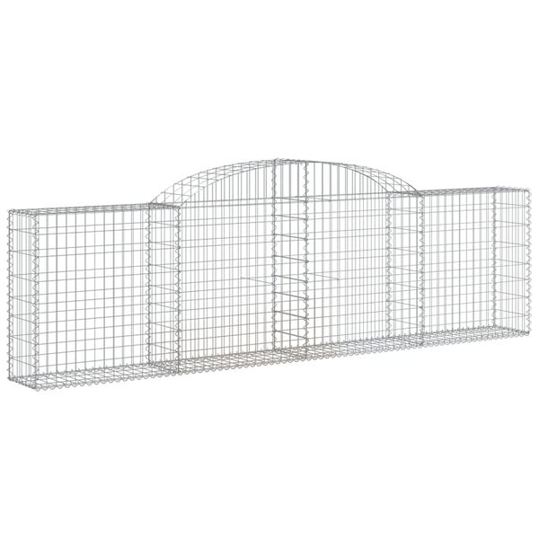 vidaXL Arched Gabion Baskets 5 pcs 300x30x80/100 cm Galvanised Iron