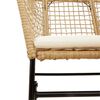 vidaXL 3 Piece Garden Dining Set with Cushions Brown Poly Rattan Glass