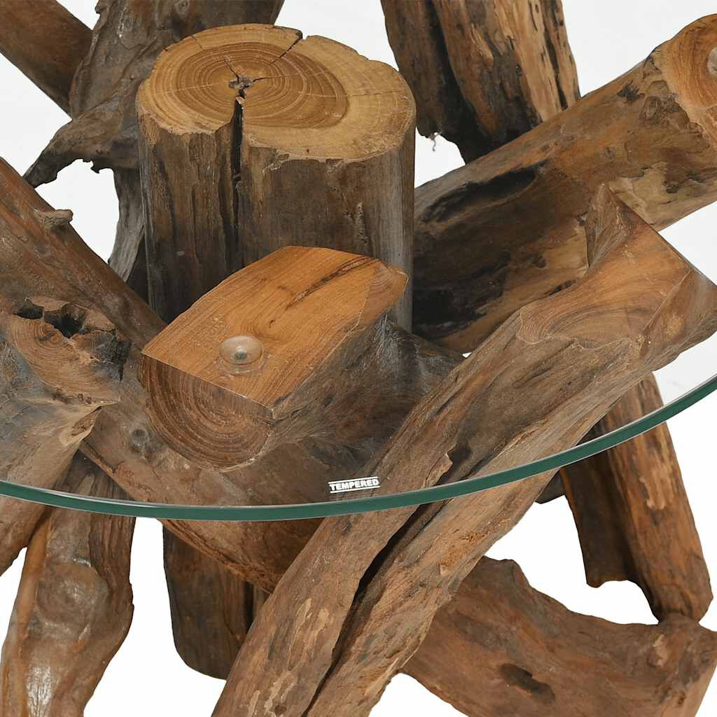 vidaXL Coffee Table Solid Teak Driftwood 60 cm