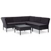 vidaXL 6 Piece Garden Lounge Set with Cushions Poly Rattan Black