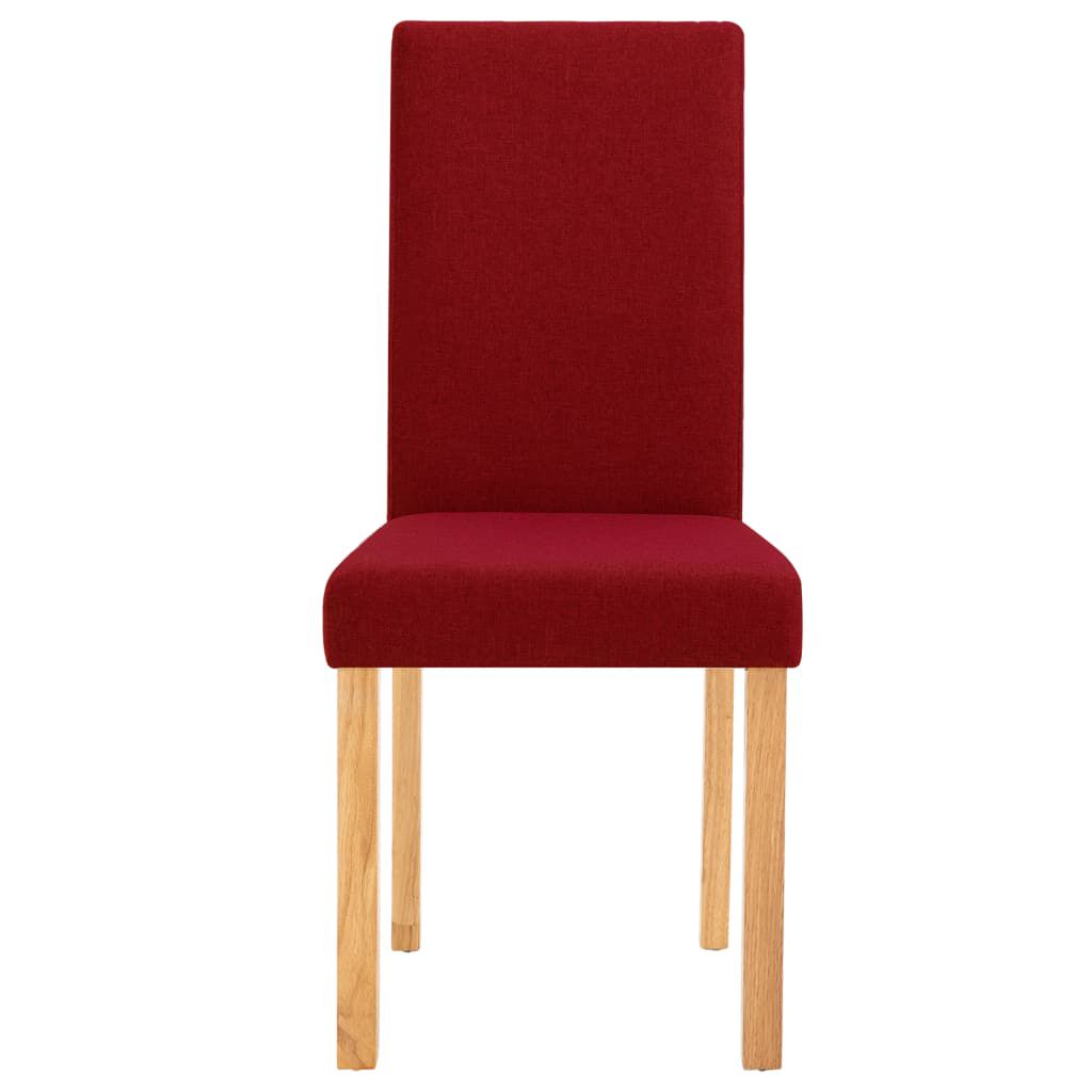 vidaXL Dining Chairs 4 pcs Wine Red Fabric
