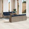 vidaXL Garden Sofa Set with Cushion Manual 7 pcs Grey and navy blue