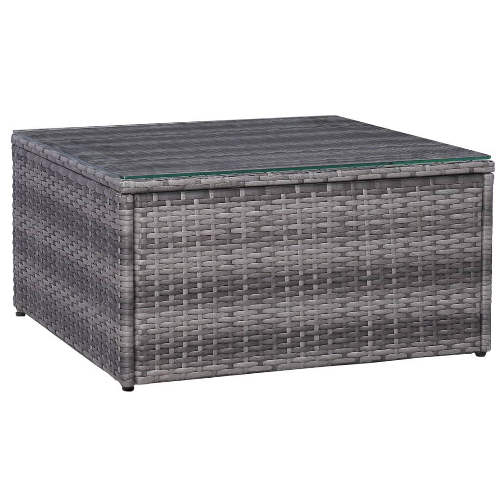 vidaXL 7 Piece Garden Lounge Set with Cushions Poly Rattan Grey