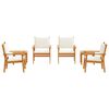 vidaXL Garden Sofa Set 6 pcs Brown 45 x 45 x 38cm Solid Acacia wood
