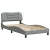 vidaXL Bed Frame without Mattress "Hvar" Light Grey 100x190 cm Fabric