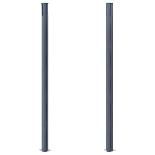 vidaXL Fence Posts 2 pcs Dark Grey 185 cm Aluminium