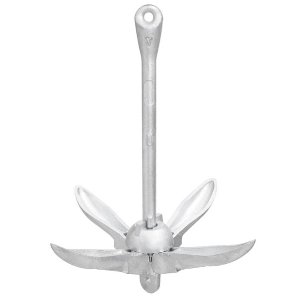 vidaXL Folding Anchor Silver 6 kg Hot Dip Galvanized Cast Iron