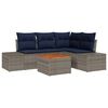 vidaXL Garden Sofa Set with Cushion 5 pcs Grey Poly Rattan