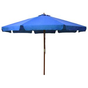 vidaXL Garden Parasol with Wooden Pole 330 cm Azure