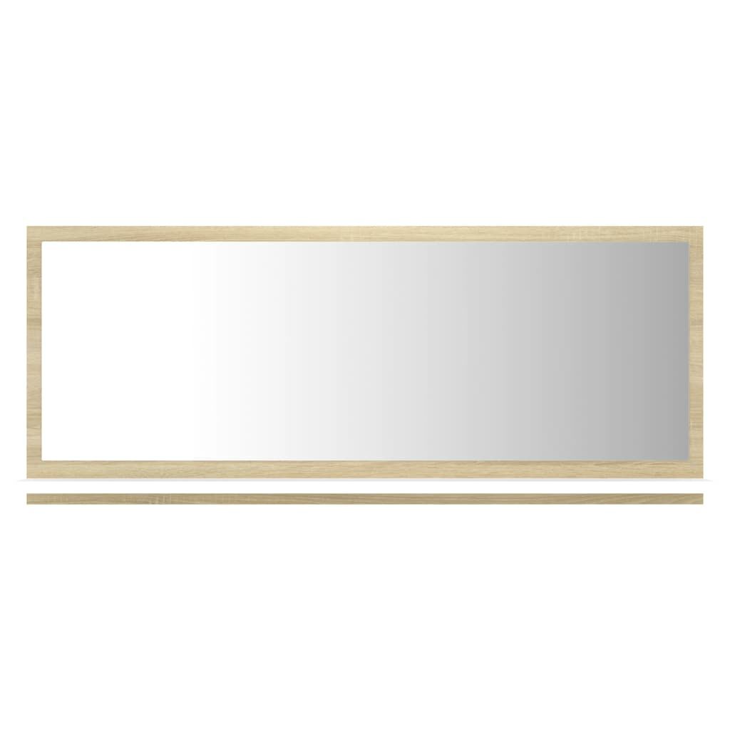vidaXL Bathroom Mirror White and Sonoma Oak 90x10.5x37 cm Engineered Wood