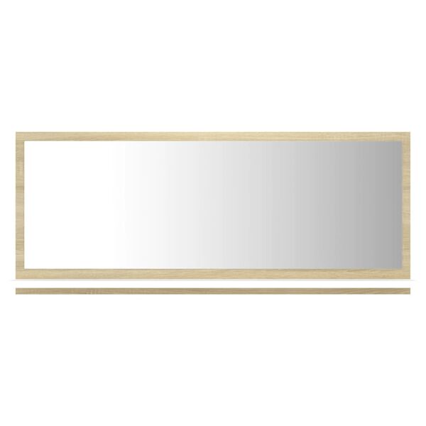 vidaXL Bathroom Mirror White and Sonoma Oak 90x10.5x37 cm Engineered Wood