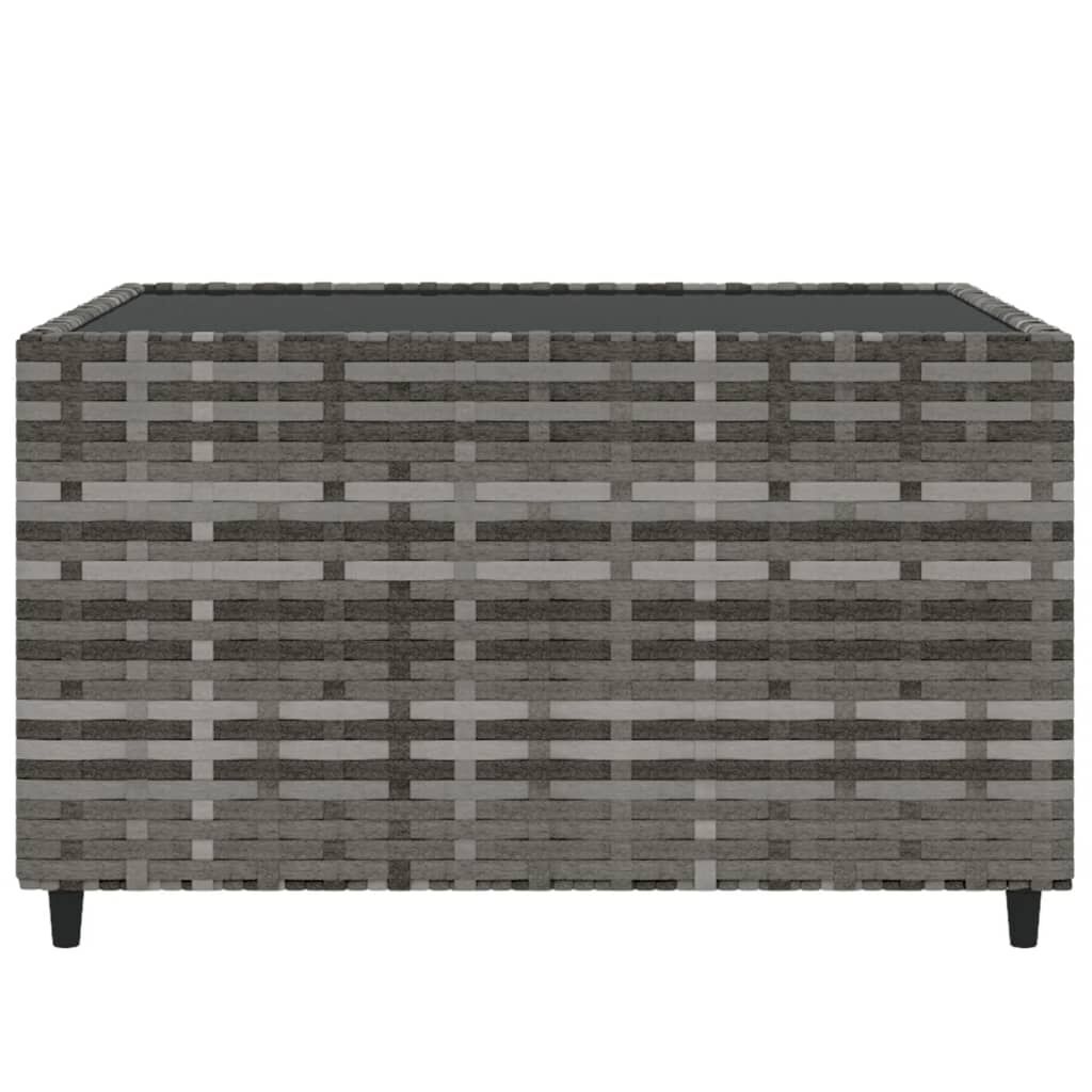vidaXL Square Garden Coffee Table Grey 50x50x30 cm Poly Rattan
