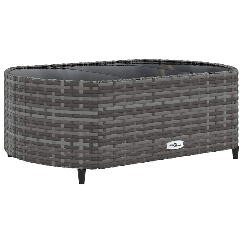vidaXL 4 Piece Garden Sofa Set with Cushions Grey Poly Rattan