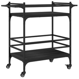 vidaXL Kitchen Trolley Black 82x40x78.5 cm Engineered Wood