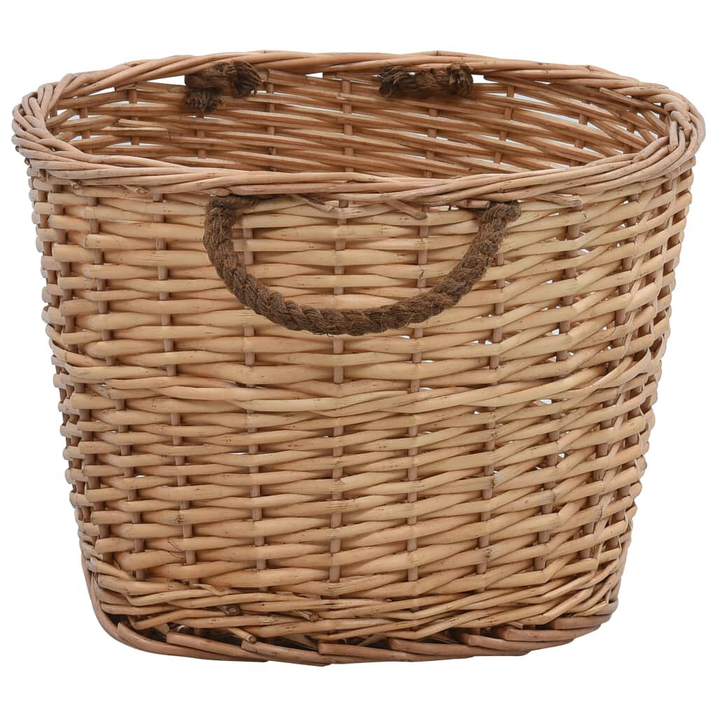 vidaXL Firewood Basket with Carrying Handles 58x42x29 cm Natural Willow