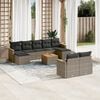vidaXL 10 Piece Garden Sofa Set with Cushions Grey Poly Rattan