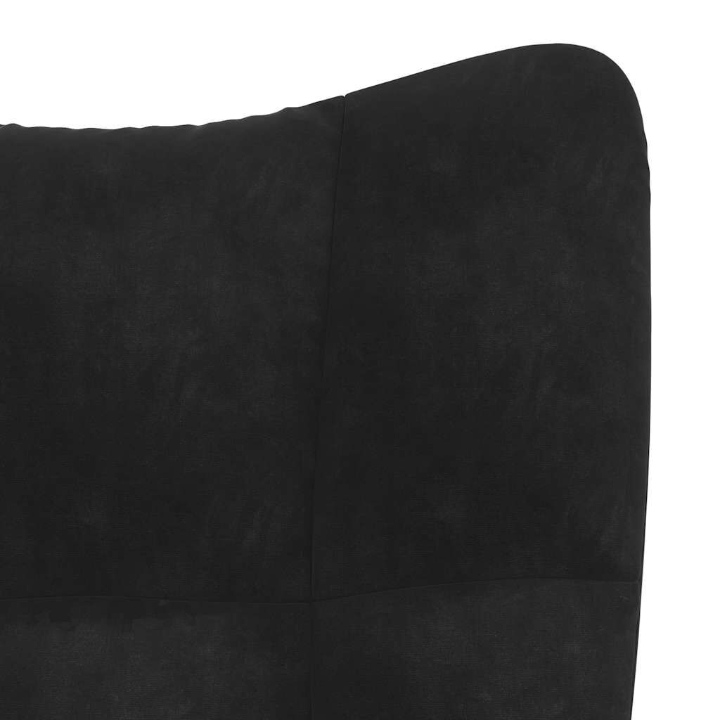 vidaXL Rocking Chair with a Stool Black Velvet