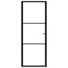 vidaXL Interior Door ESG Glass and Aluminium 76x201.5 cm Black