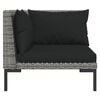 vidaXL 10 Piece Garden Lounge Set with Cushions Poly Rattan Dark Grey