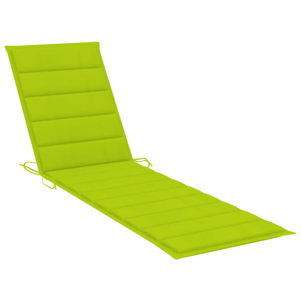 vidaXL Sun Lounger with Table and Cushion Solid Teak Wood
