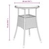 vidaXL Garden Table &Oslash;60x75 cm Tempered Glass and Poly Rattan Brown