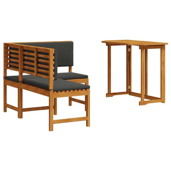 vidaXL Garden Bench Set 2 pcs Brown Solid Acacia Wood