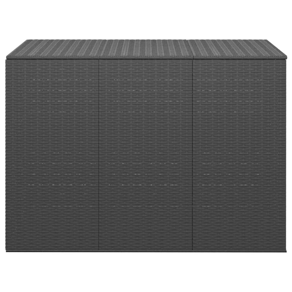 vidaXL Garden Cushion Box PE Rattan 145x100x103 cm Black