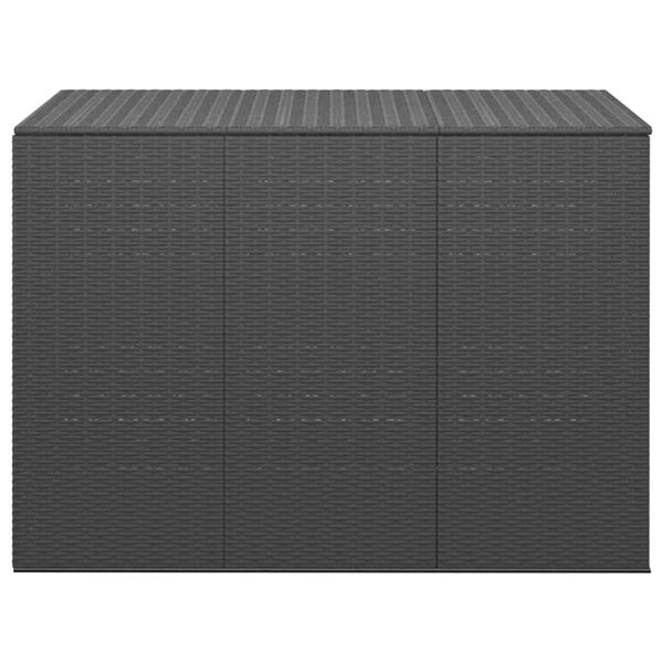 vidaXL Garden Cushion Box PE Rattan 145x100x103 cm Black