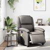 vidaXL Electric Massage Recliner Chair Grey Real Leather