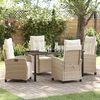 vidaXL Garden Dining Set with Cushion 5 pcs Beige Poly Rattan