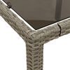 vidaXL Garden Table with Glass Top Light Grey 150x90x75 cm Poly Rattan