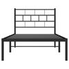 vidaXL Metal Bed Frame without Mattress with Headboard Black 100x200cm