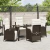 vidaXL Garden Dining Set with Cushion 5 pcs Brown Poly Rattan