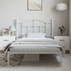 vidaXL Metal Bed Frame without Mattress with Headboard White 100x190cm