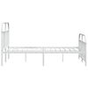 vidaXL Metal Bed Frame without Mattress with Footboard White 183x213cm