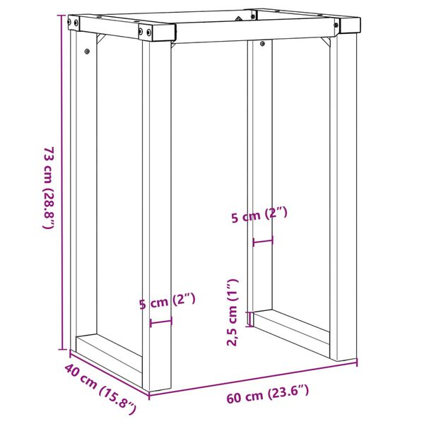 vidaXL Dining Table Legs O-Frame 60x40x73 cm Steel
