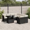 vidaXL 9 Piece Garden Sofa Set with Cushions Black Poly Rattan