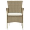 vidaXL 7 Piece Garden Dining Set with Cushions Poly Rattan Beige