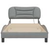 vidaXL Bed Frame with LED without Mattress "Hvar" Light Grey 100x203 cm Fabric