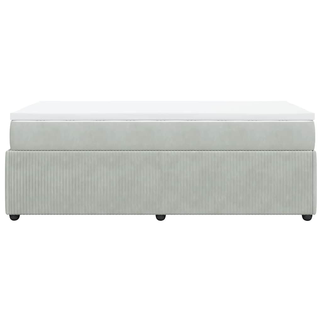 vidaXL Box Spring Bed with Mattress Light Grey Twin XL Velvet